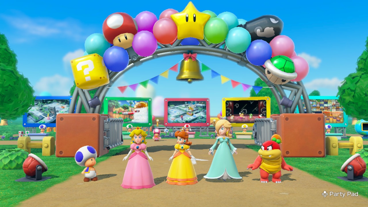 Super Mario Party Girls screenshot (Peach, Daisy, Rosalina and Pom Pom)