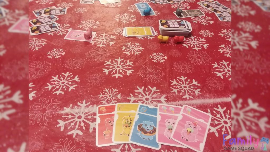 Piggy Piggy Card Game set up